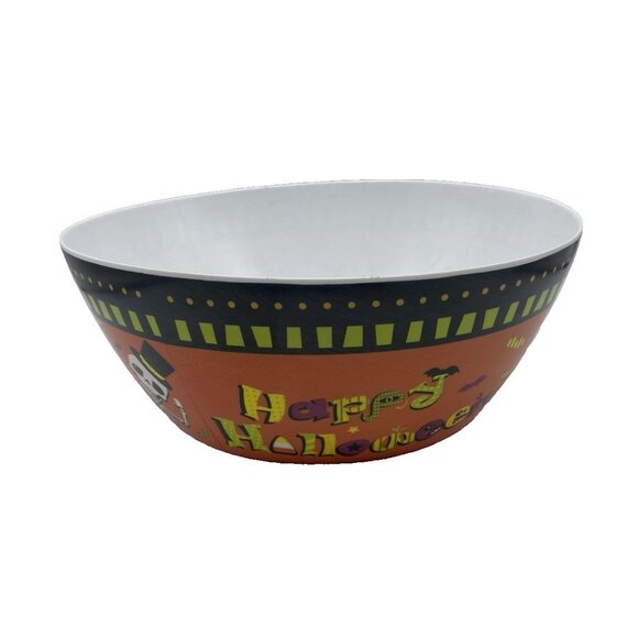 Halloween Round Melamine Bowl 9.75" Dancing Skeletons Gibson Home Party Decor - Picture 1 of 14